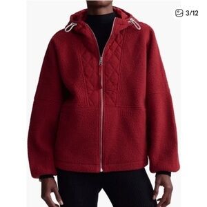 Varley Red Fleece Quilted Jacket